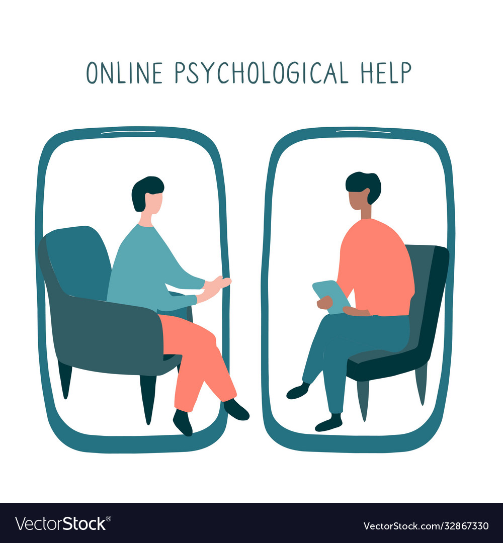 Man at psychologist online session doctor