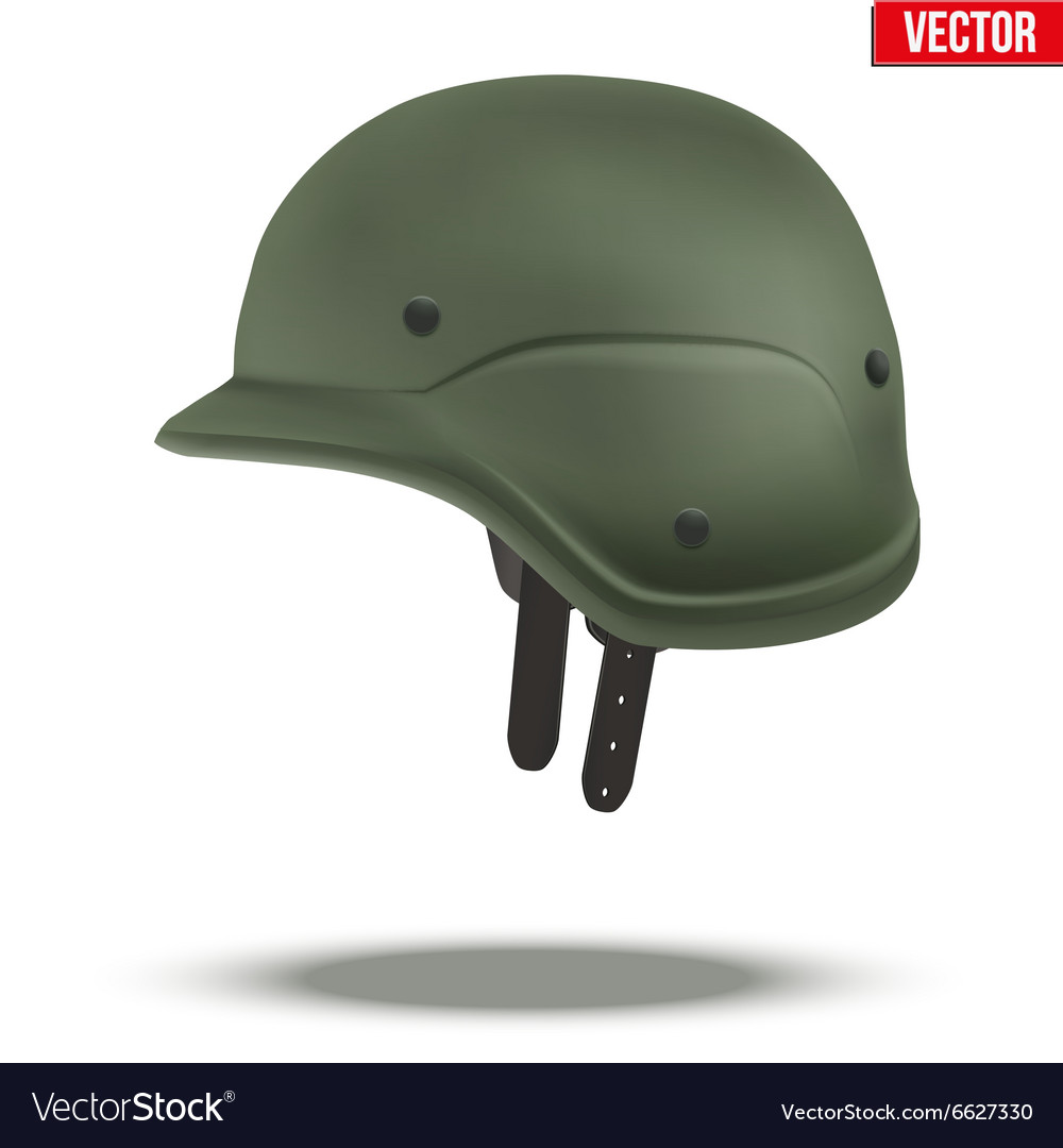 Military tactical helmet green color Royalty Free Vector