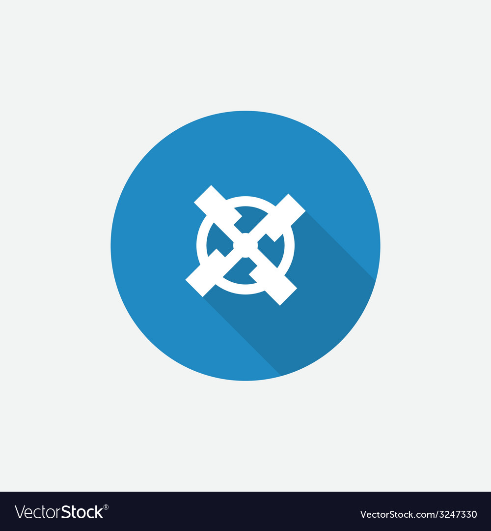 Mill flat blue simple icon with long shadow