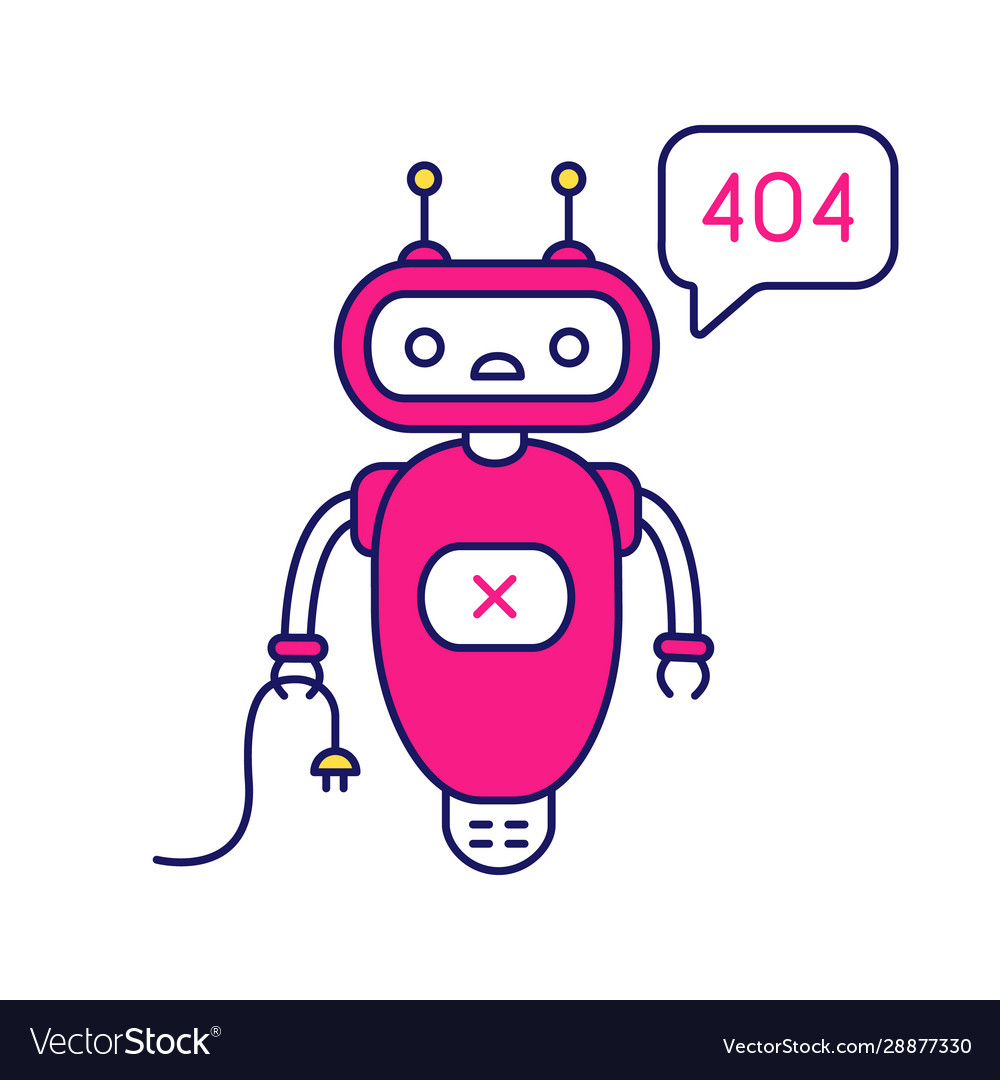 Not found error chatbot color icon Vector Image Not found error chatbot color icon