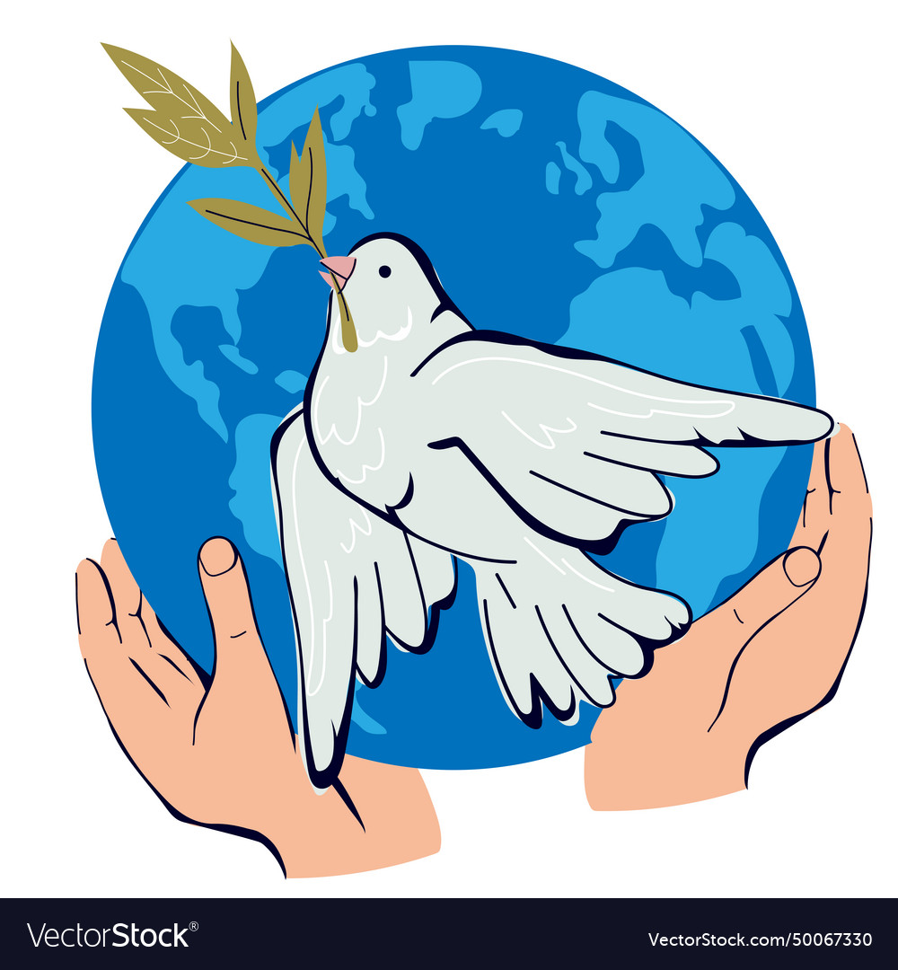 Peace no war sign design with dove symbol