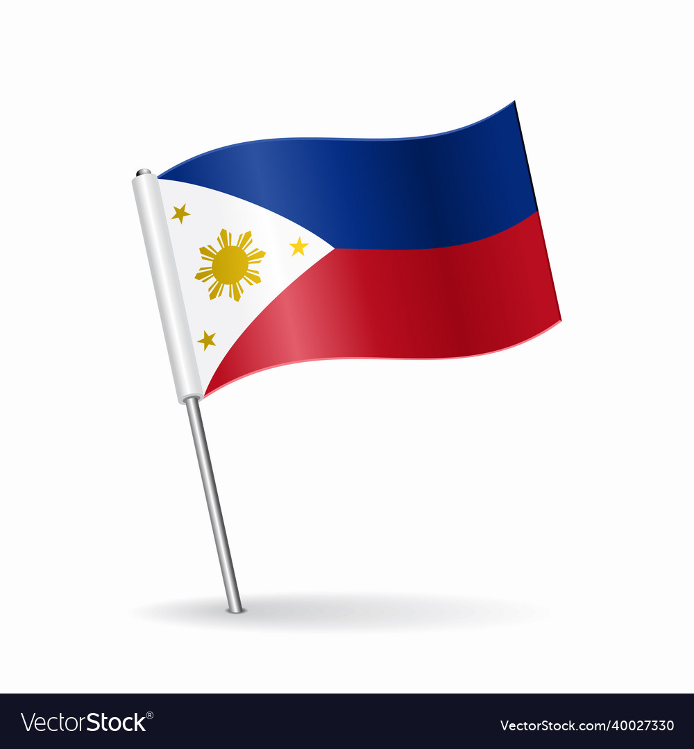 Philippines flag map pointer layout Royalty Free Vector