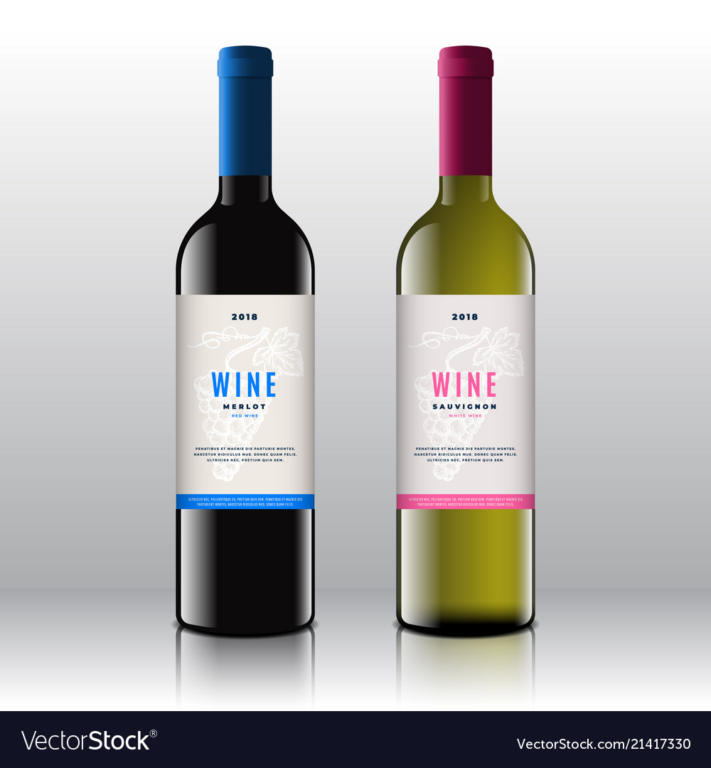 Premium quality red and white wine labels set Vector Image