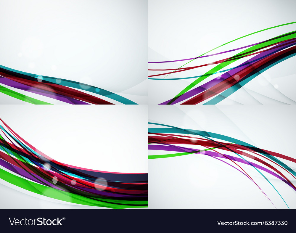 Set abstract backgrounds curve wave lines