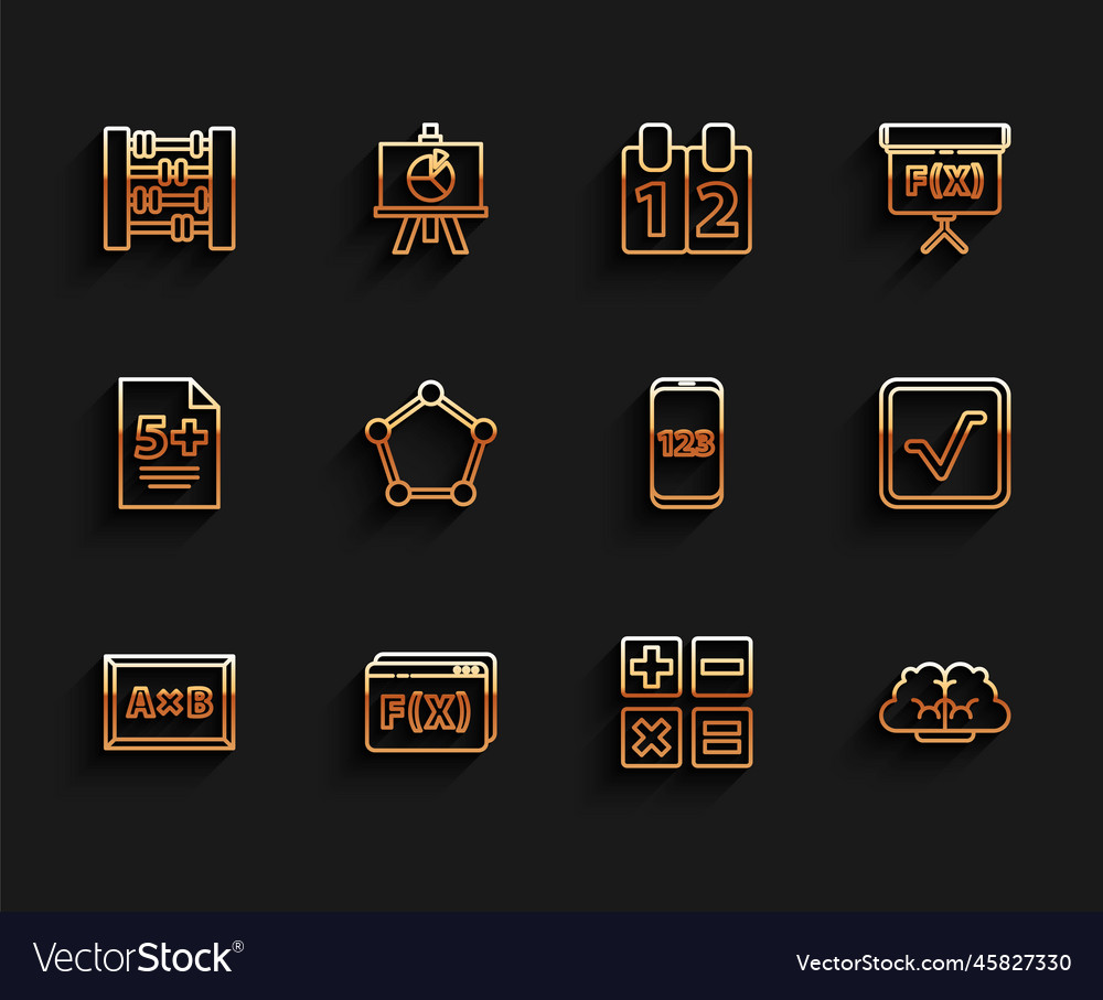 Set line calculation geometric figure pentagonal vector image Set line calculation geometric figure pentagonal