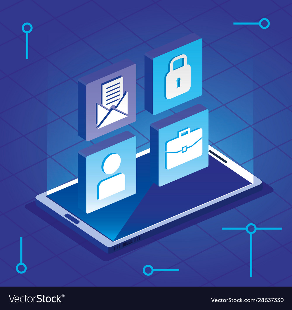 Smartphone device with app menu isolated icon