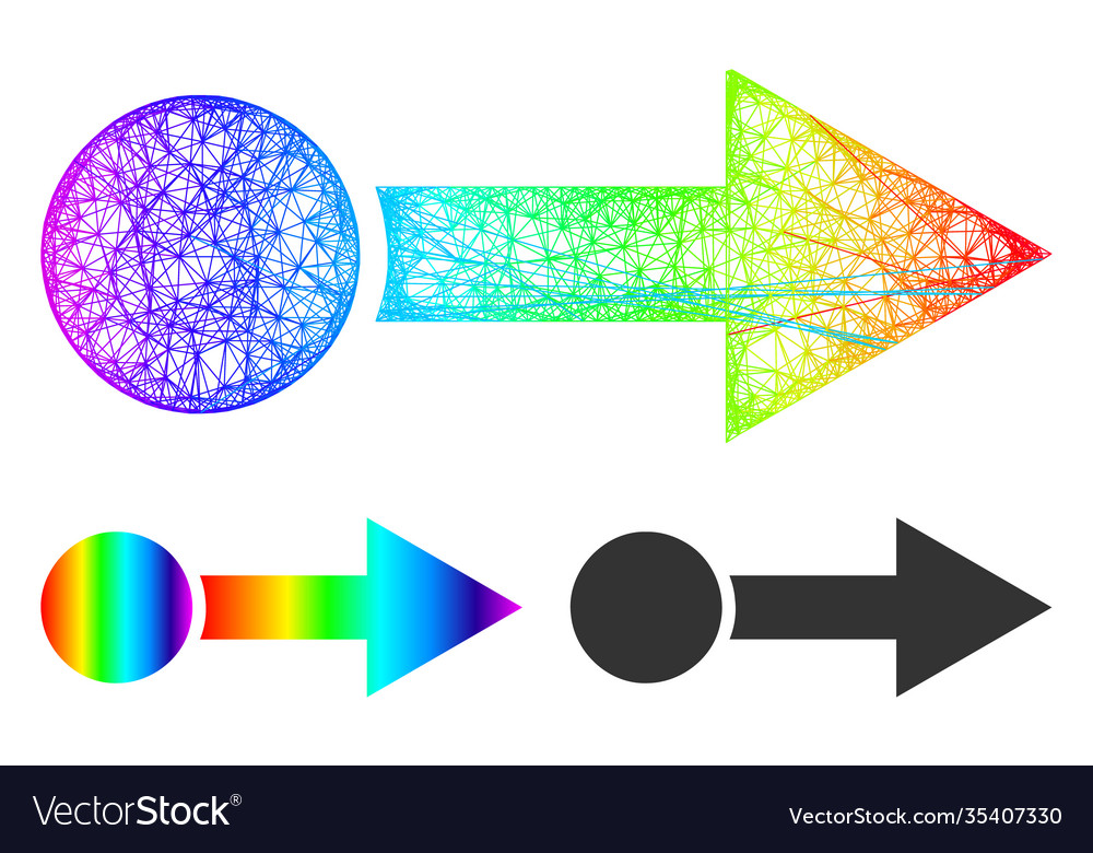 Spectral net mesh gradient pull right icon vector image Spectral net mesh gradient pull right icon