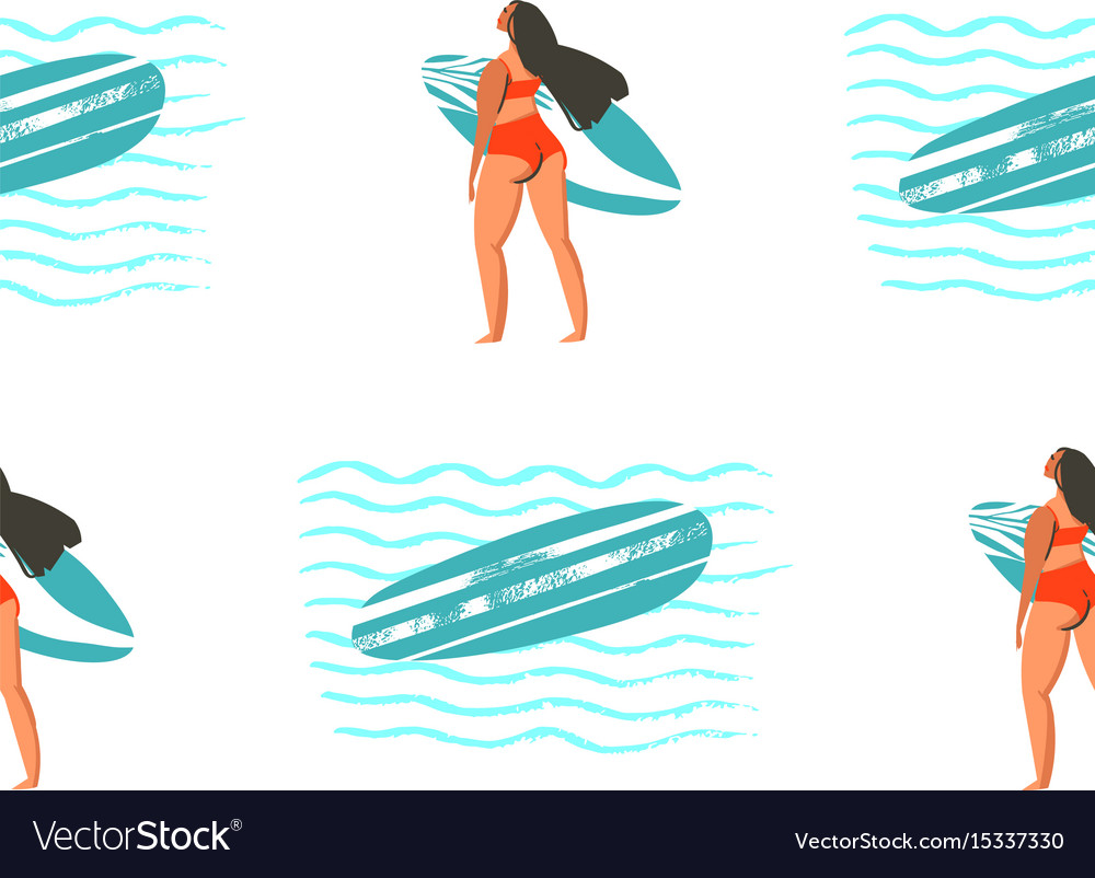 Surfing in girl surfers