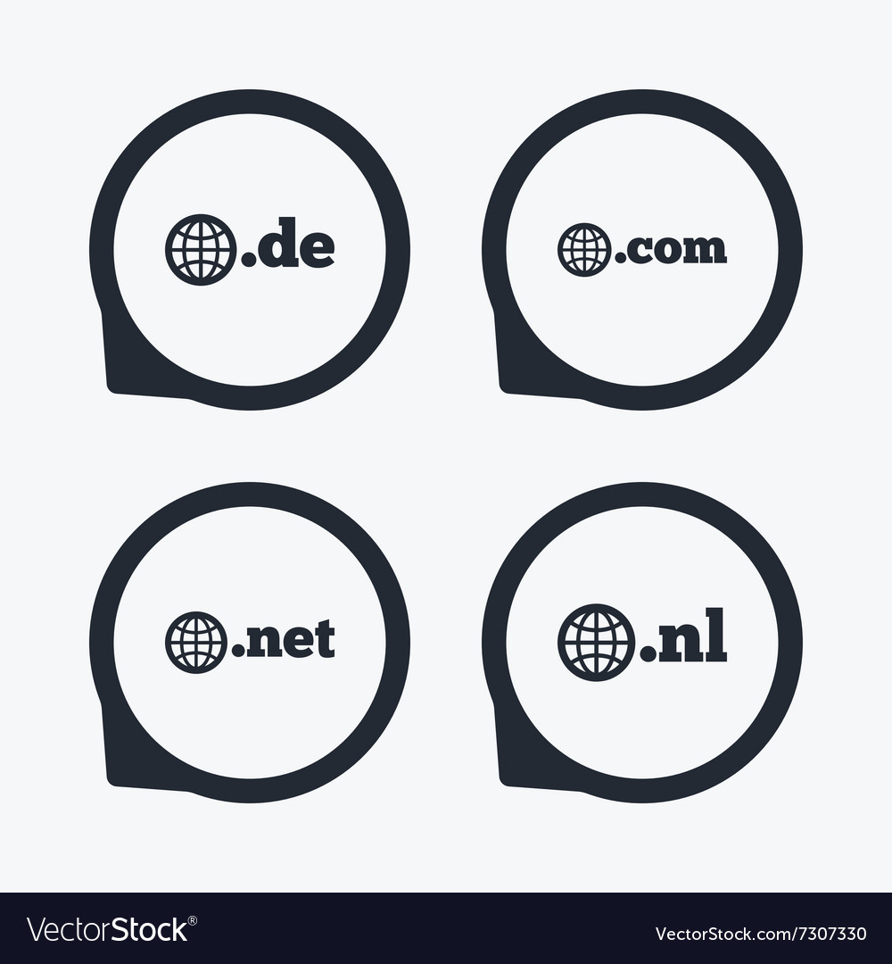 Top-level domains signs de com net and nl