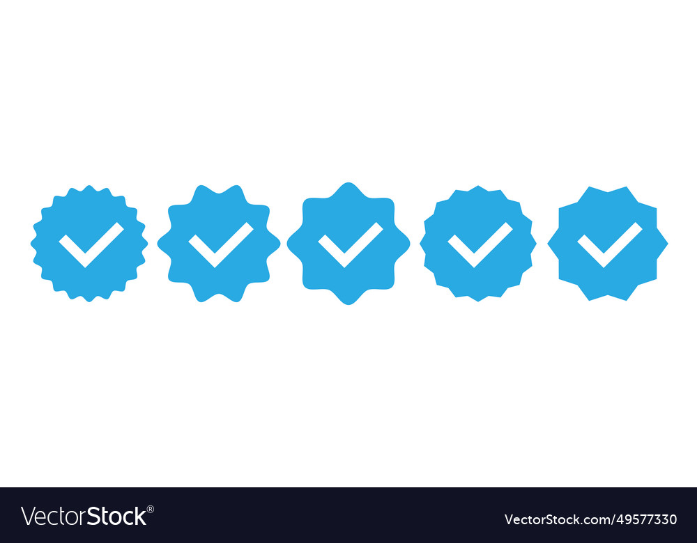 Verified badge blue color isolated