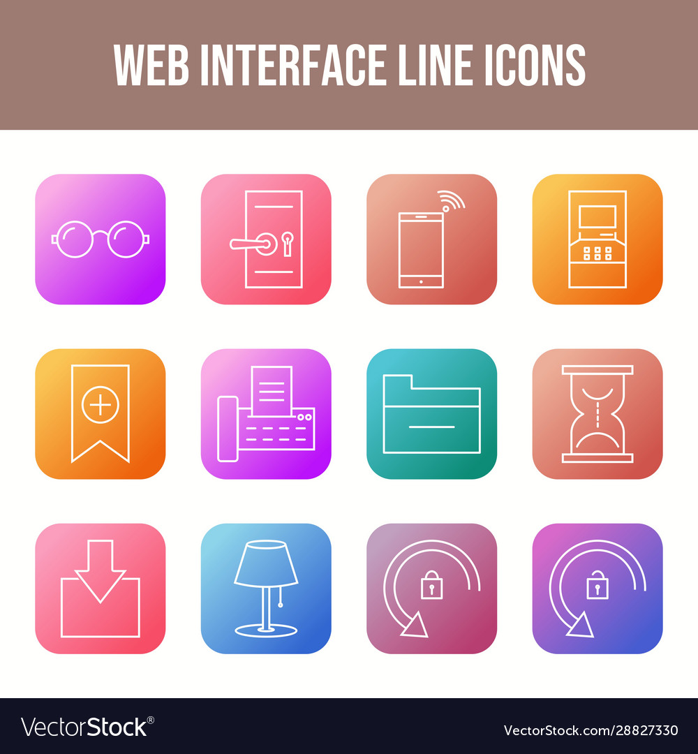 Web interface 12 icons in one set