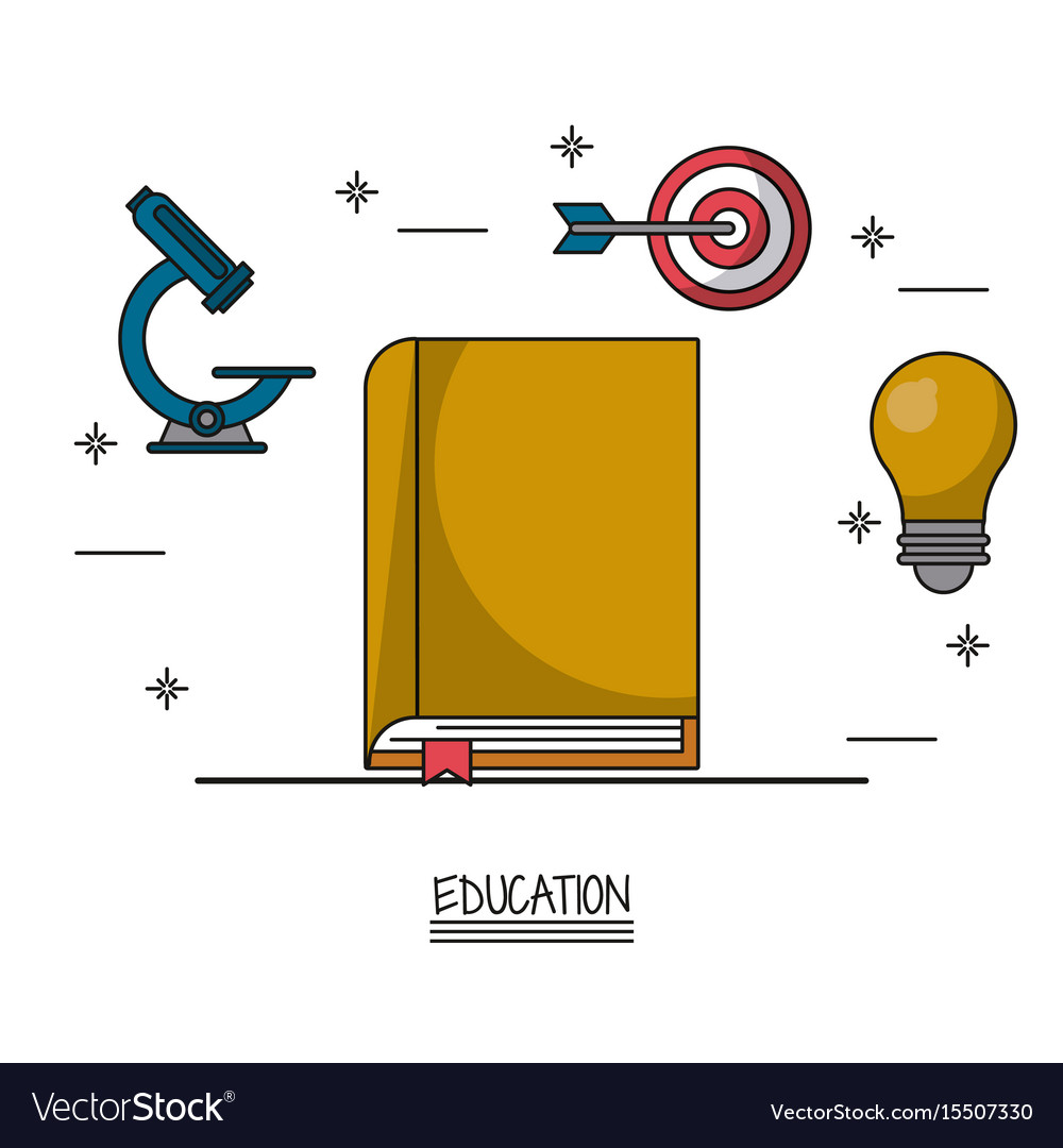 White background poster of education with book Vector Image