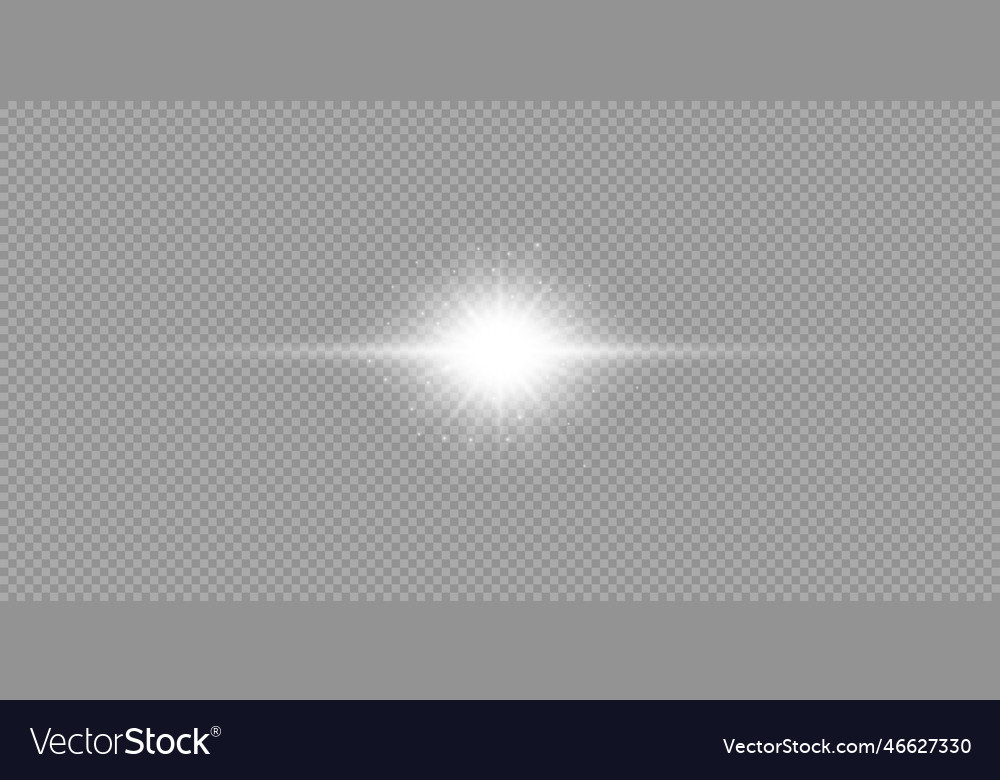 White horizontal light effect of lens flares