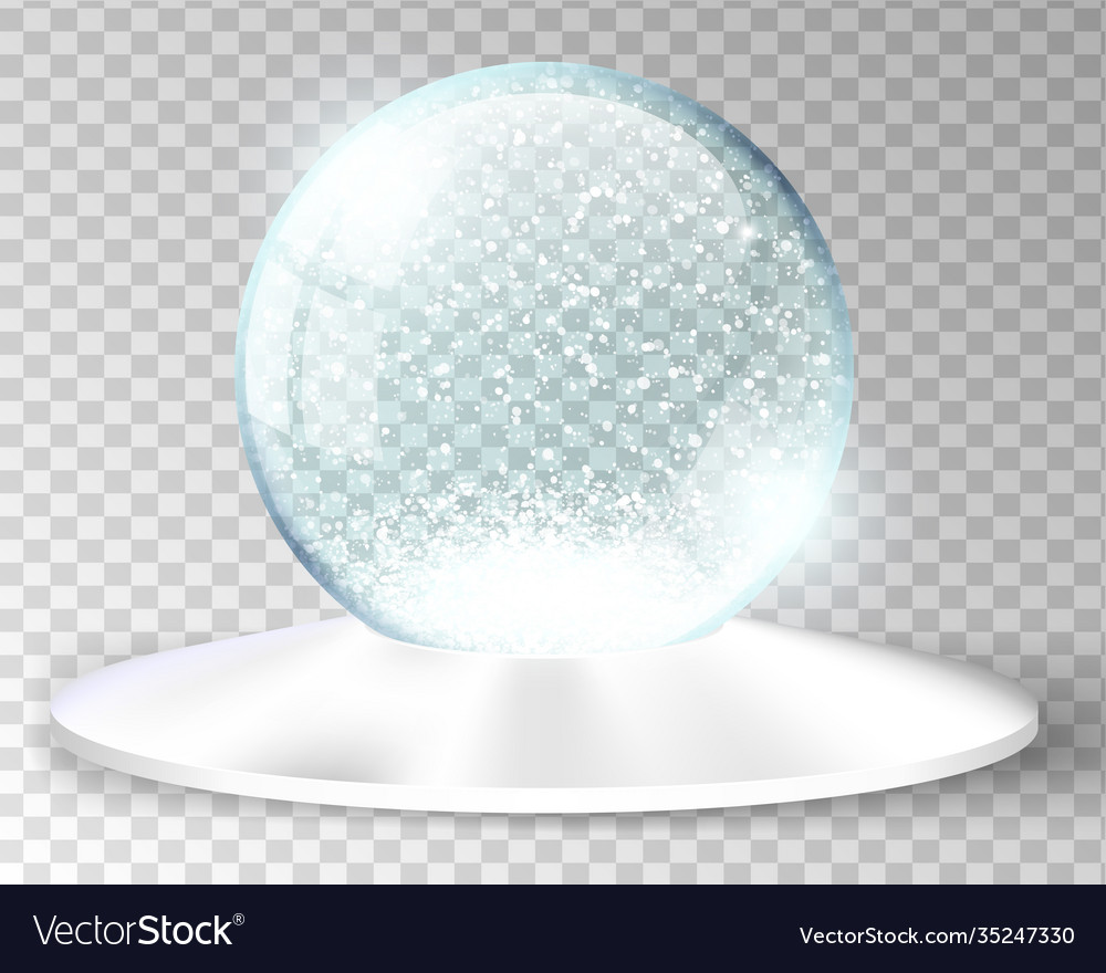 White snow globe empty template isolated on Vector Image