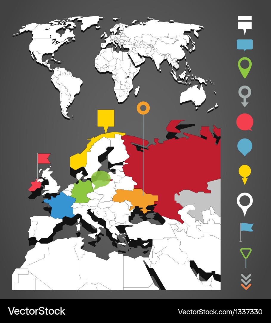 World map with infographic elements Royalty Free Vector