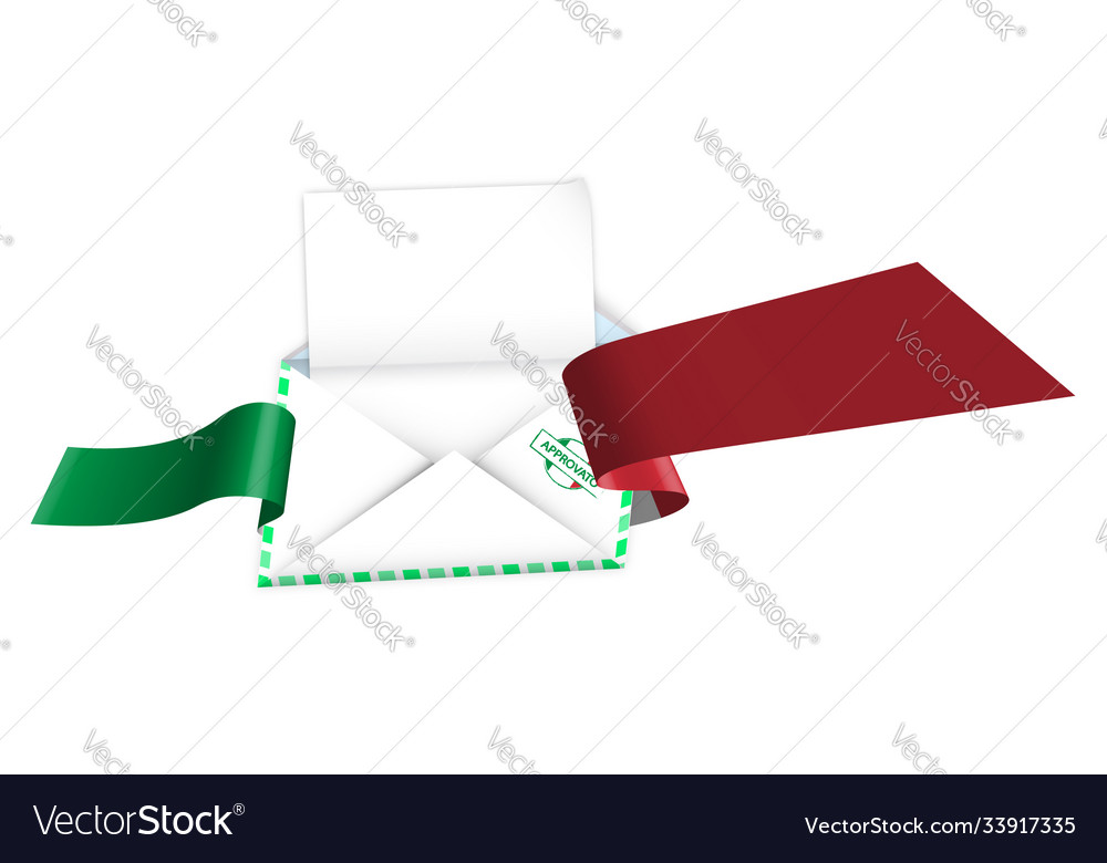 Concept an open envelope with a blank sheet vector image Concept an open envelope with a blank sheet