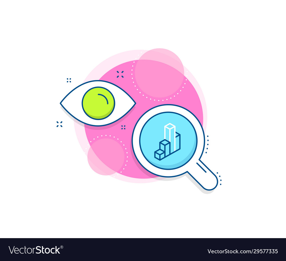 Diagram chart line icon column 3d graph sign