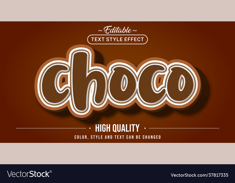 Editable text style effect - choco vector image Editable text style effect - choco