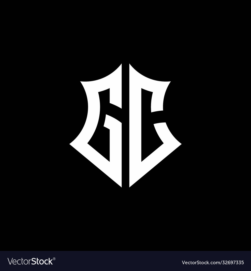Gc monogram logo with a sharp shield style vector image Gc monogram logo with a sharp shield style