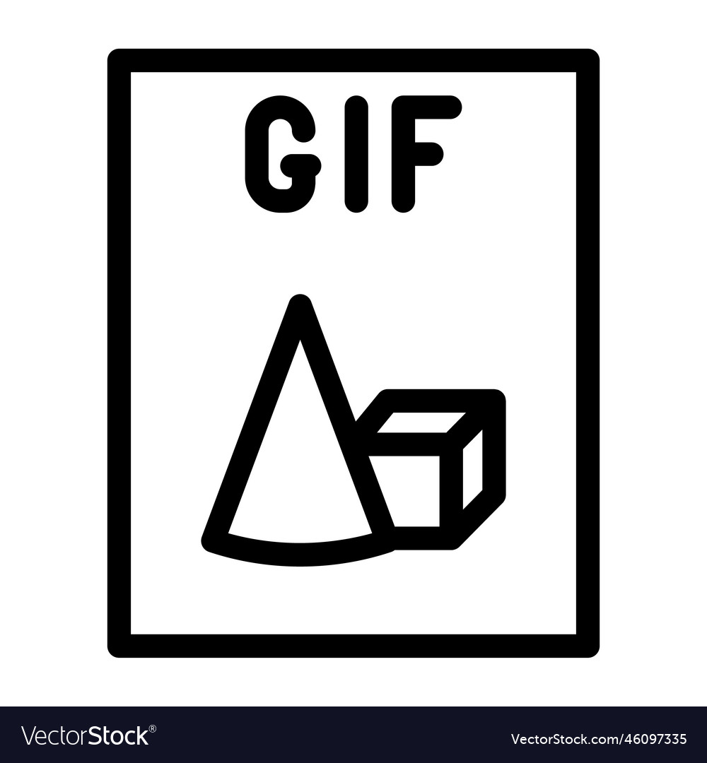 Gif file format document line icon