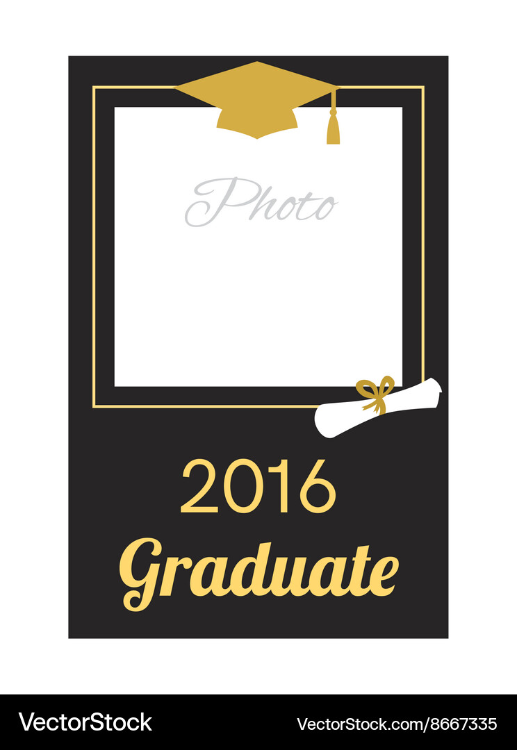 Graduation Photo Frame - 2016 Royalty Free Vector Image