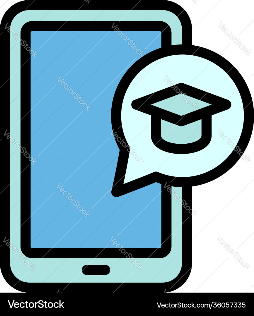 Interactive learning tablet icon outline style Vector Image