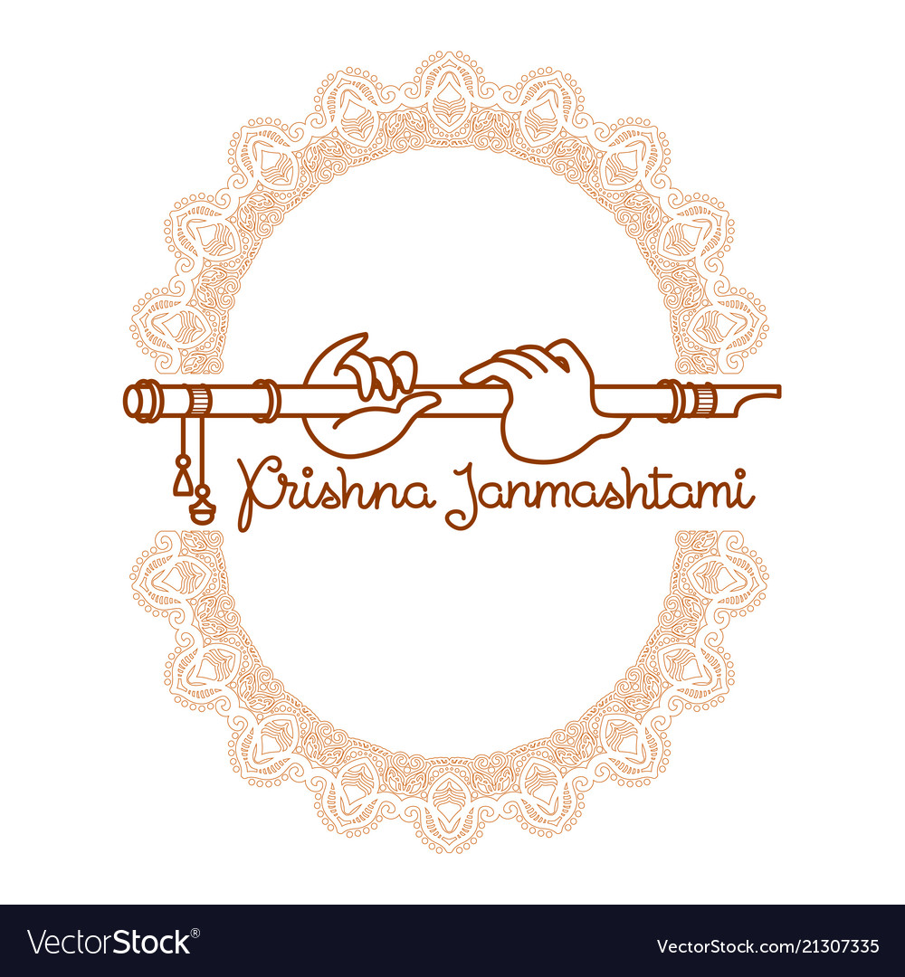 Krishna janmashtami greeting card vector image Krishna janmashtami greeting card