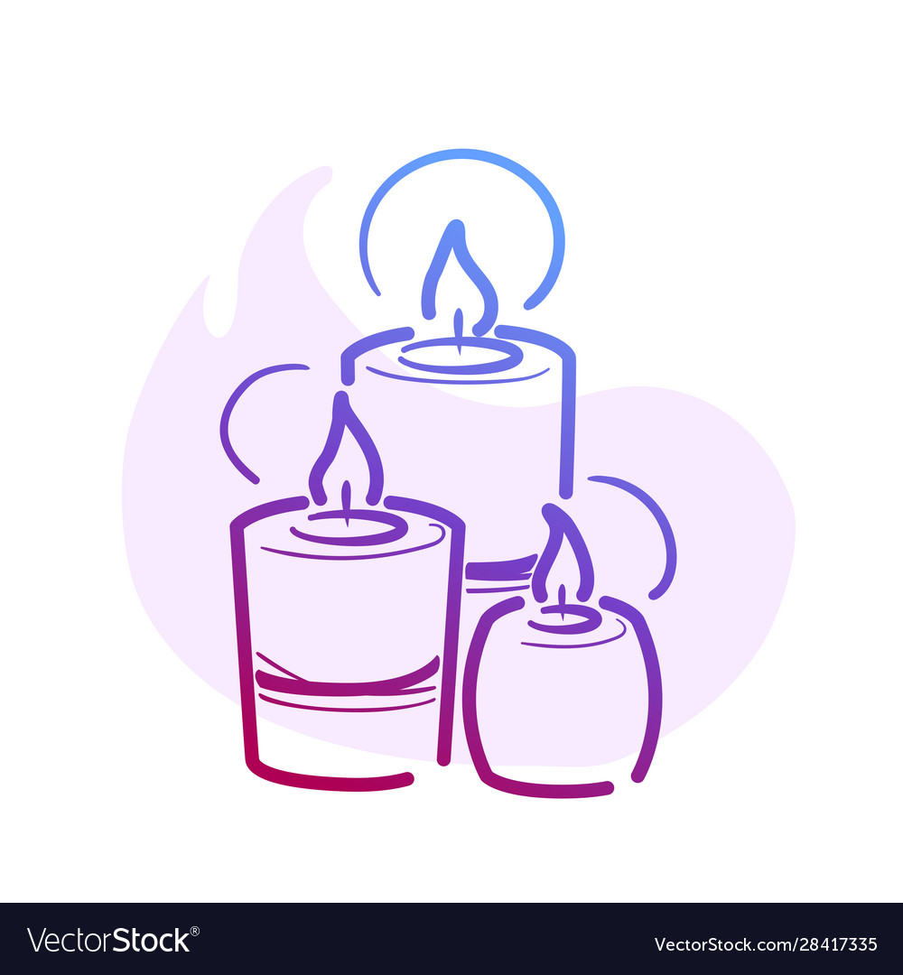 Line three candles spa for web social media design