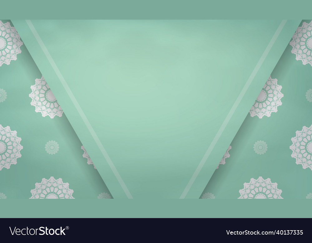 Mint color background with abstract white Vector Image Mint color background with abstract white