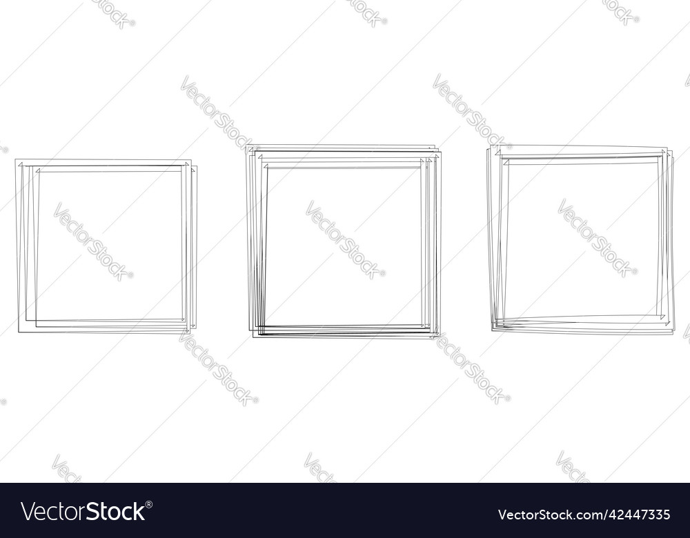 Random square contour frame border element Vector Image Random square contour frame border element
