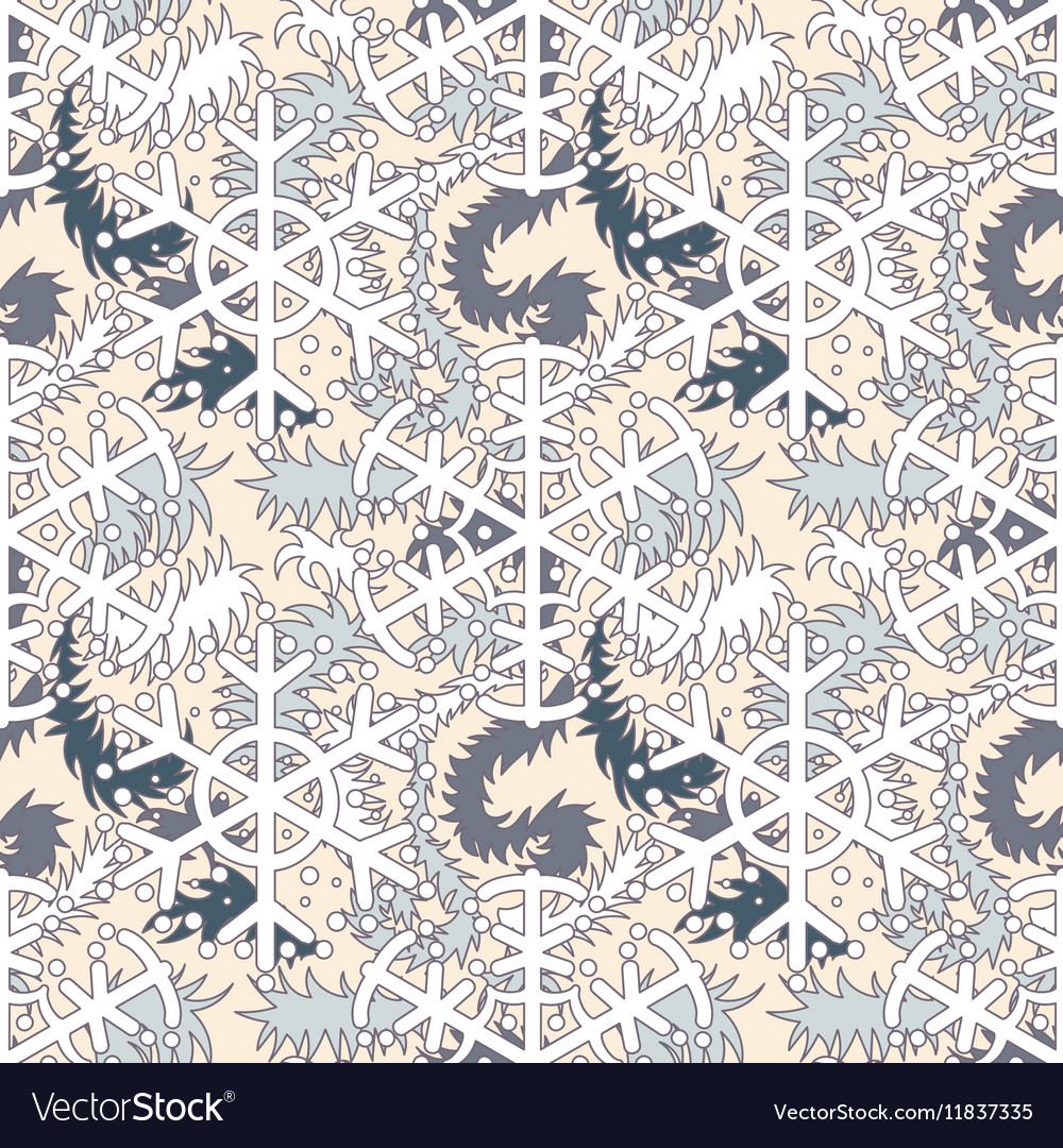 Seamless winter pattern with frozen curls