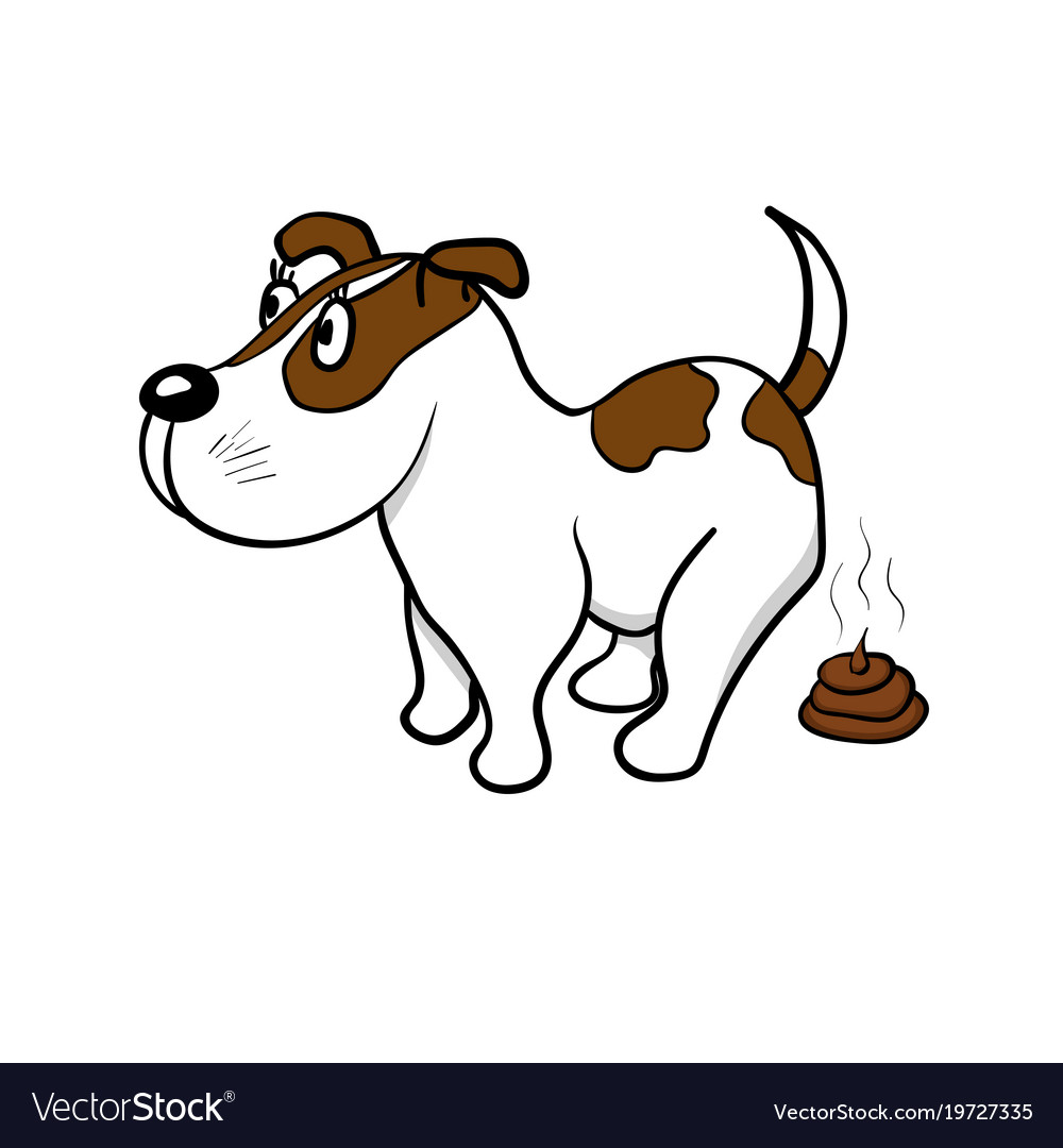 The dog defecates Royalty Free Vector Image - VectorStock