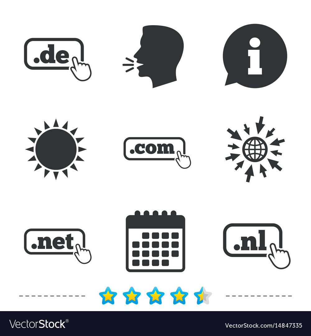 Top-level domains signs de com net and nl