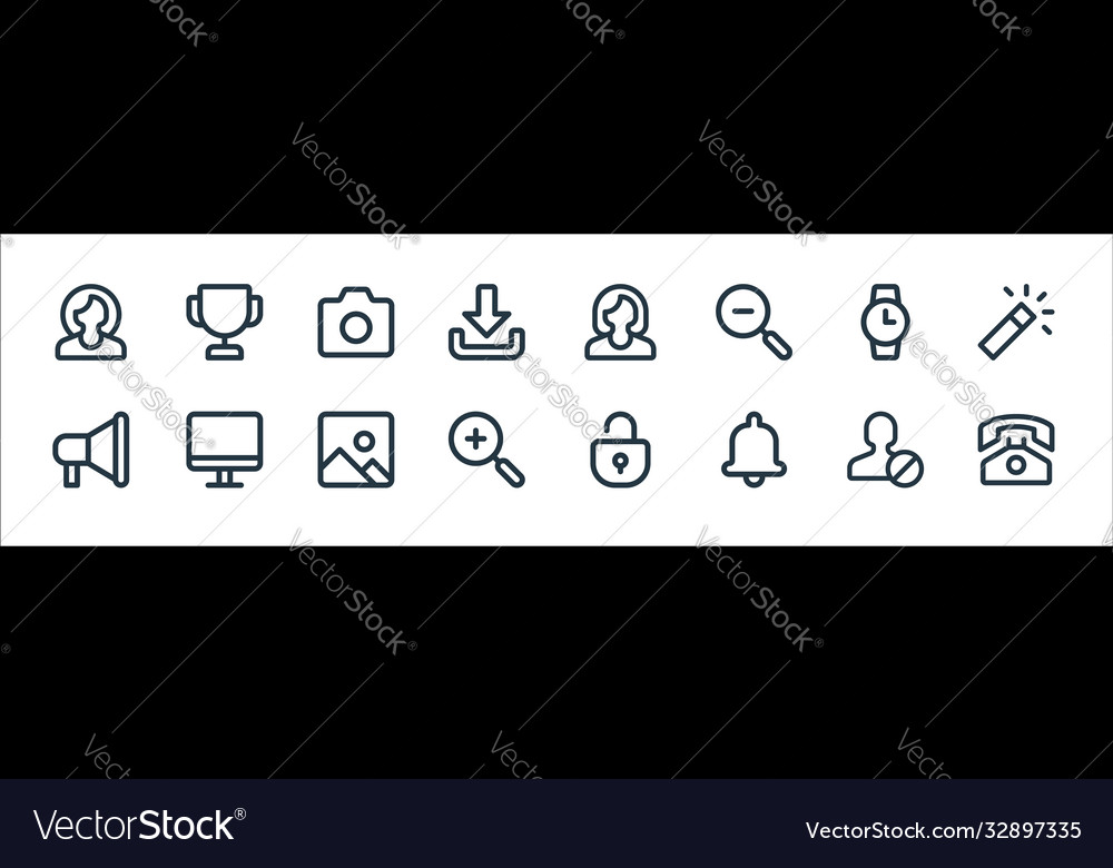 User interface line icons linear set quality vector image User interface line icons linear set quality