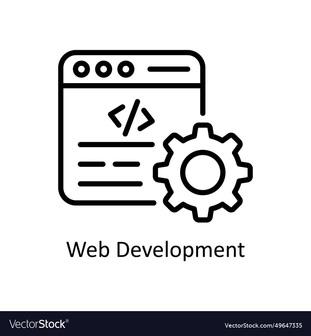 Web development outline icon design ill