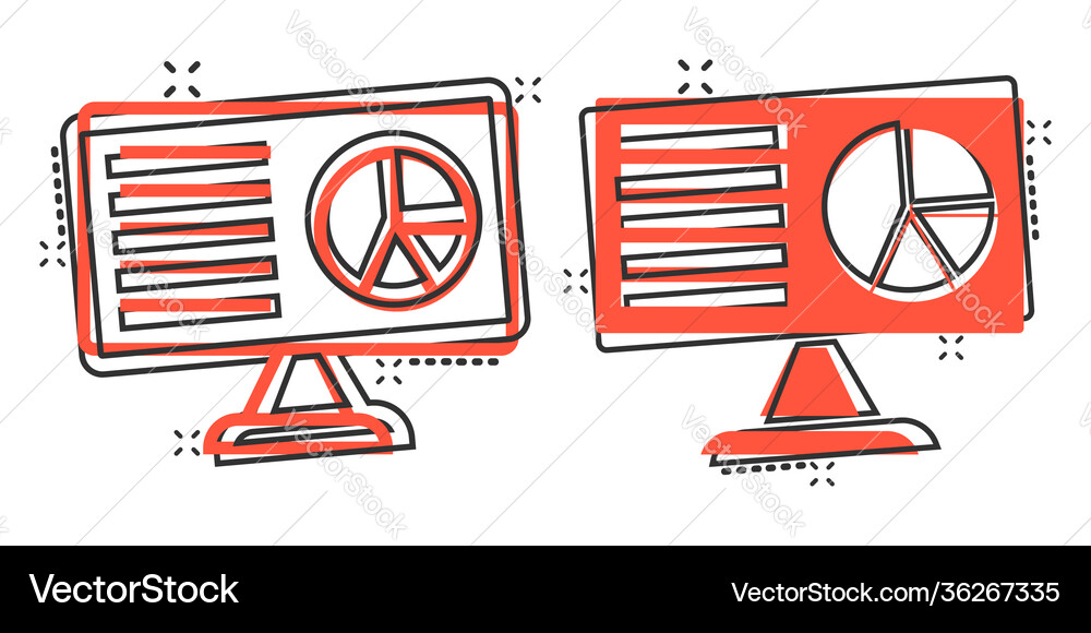 Website analytics icon in comic style seo data Vector Image