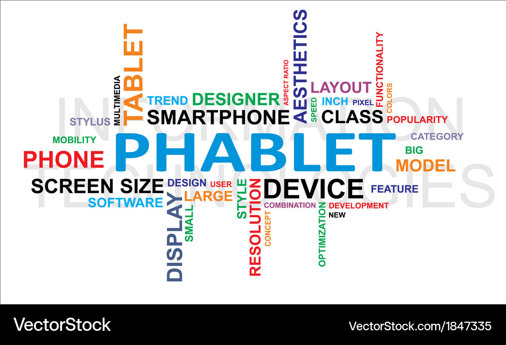 Word cloud phablet Royalty Free Vector Image - VectorStock