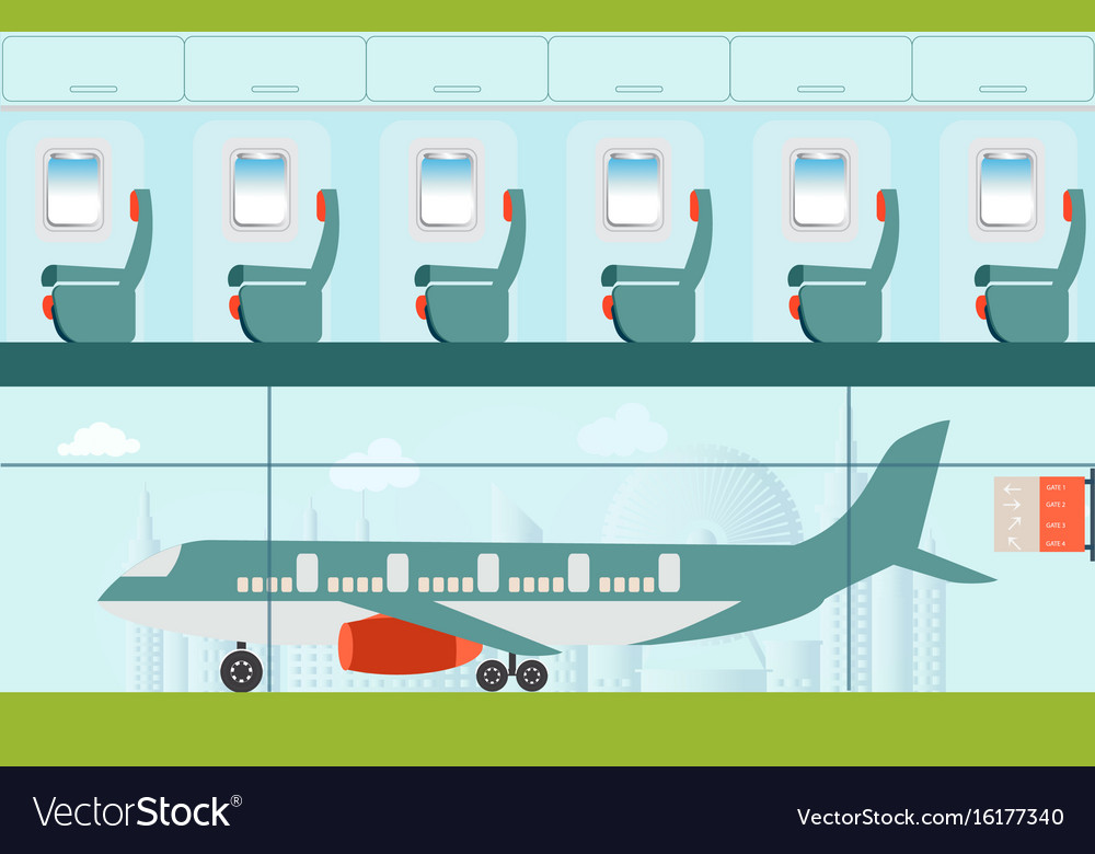 Aeroplane at the airport Royalty Free Vector Image