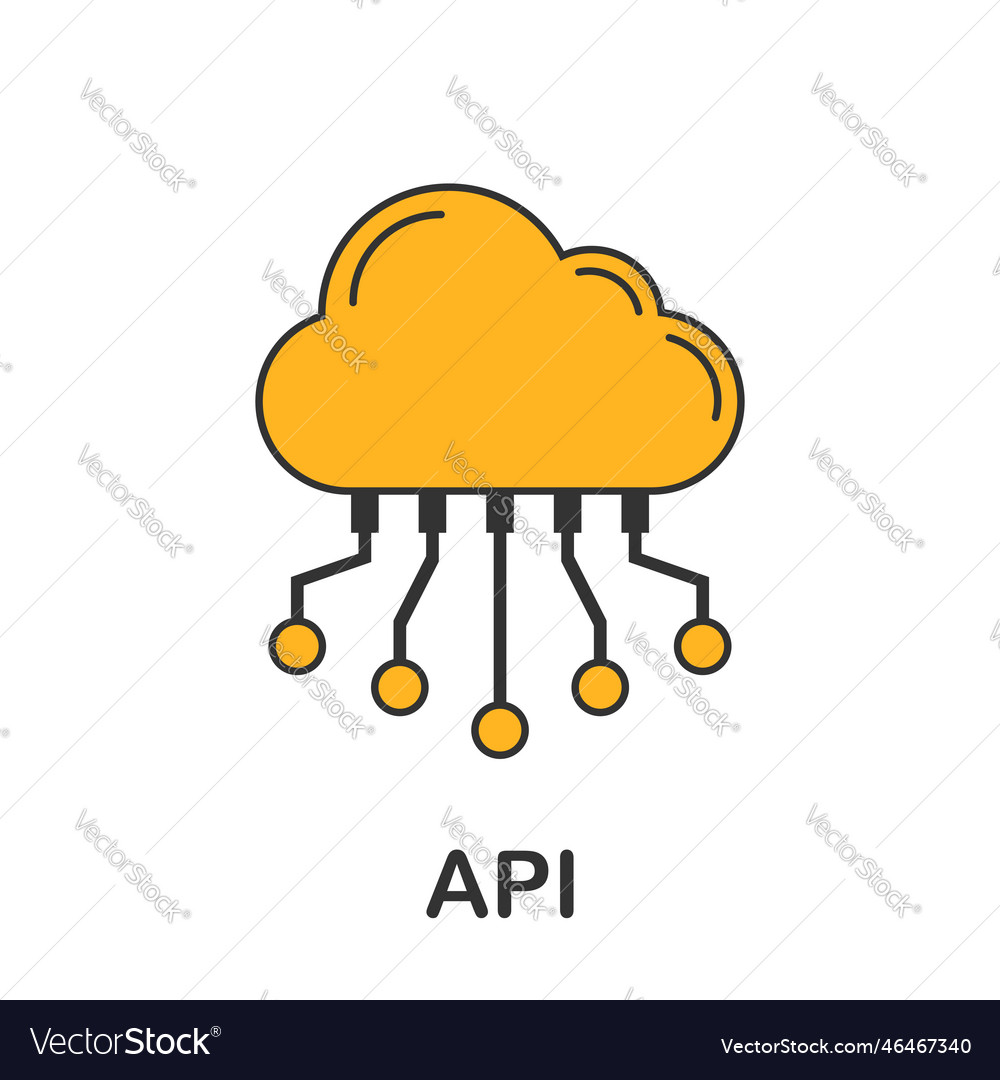 Api icon in flat style software integration vector image Api icon in flat style software integration