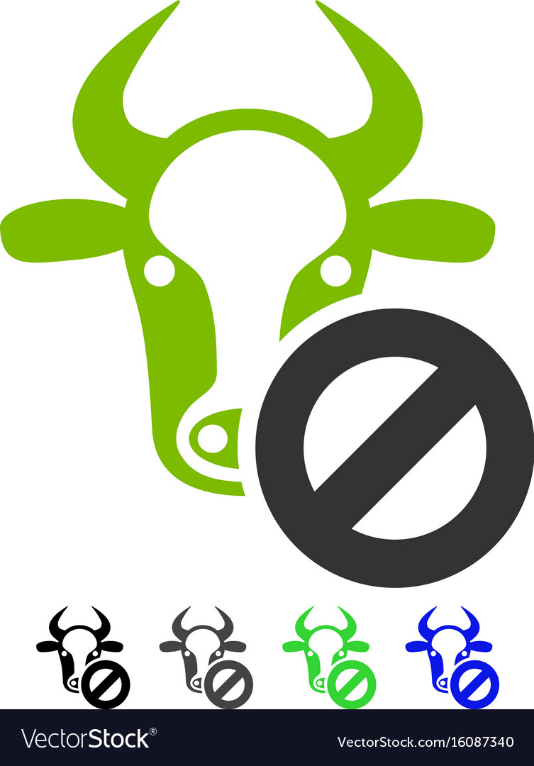 Cow forbidden flat icon