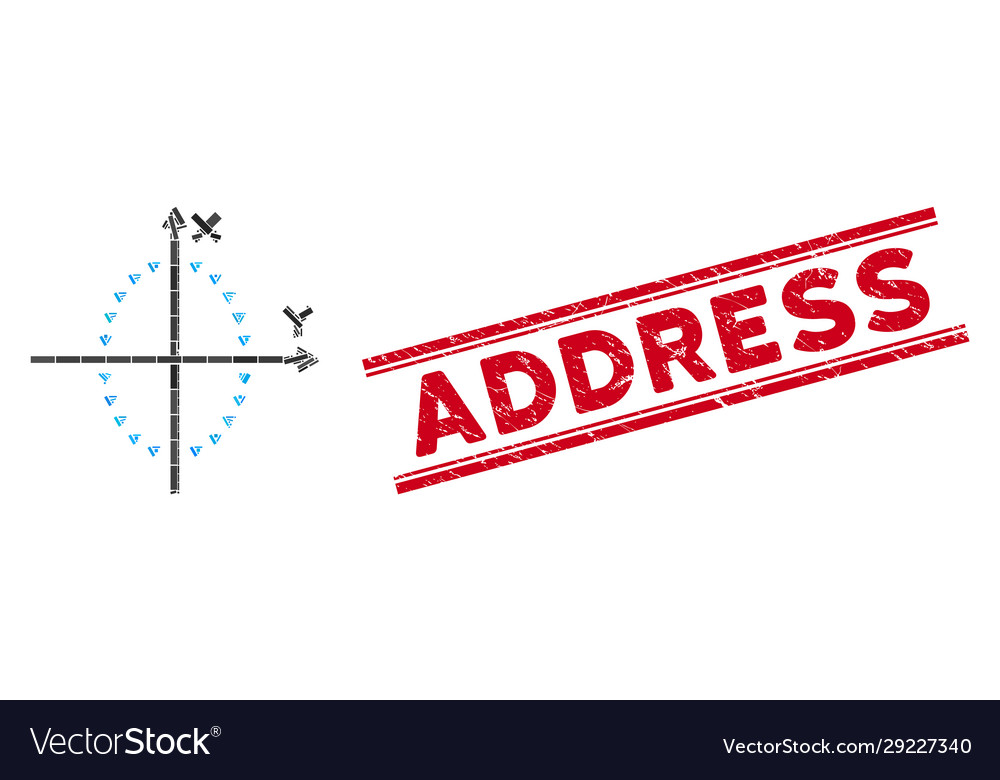 Dotted ellipse plot mosaic and distress address vector image Dotted ellipse plot mosaic and distress address