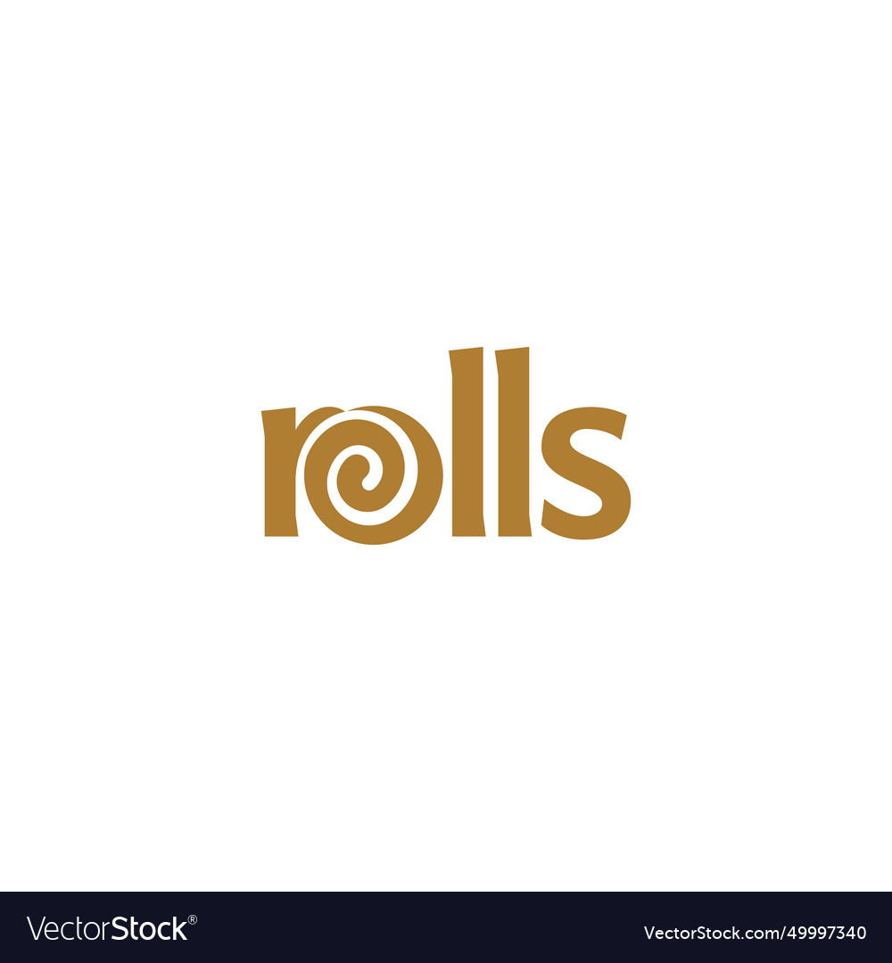 Elegant rolls word logo design