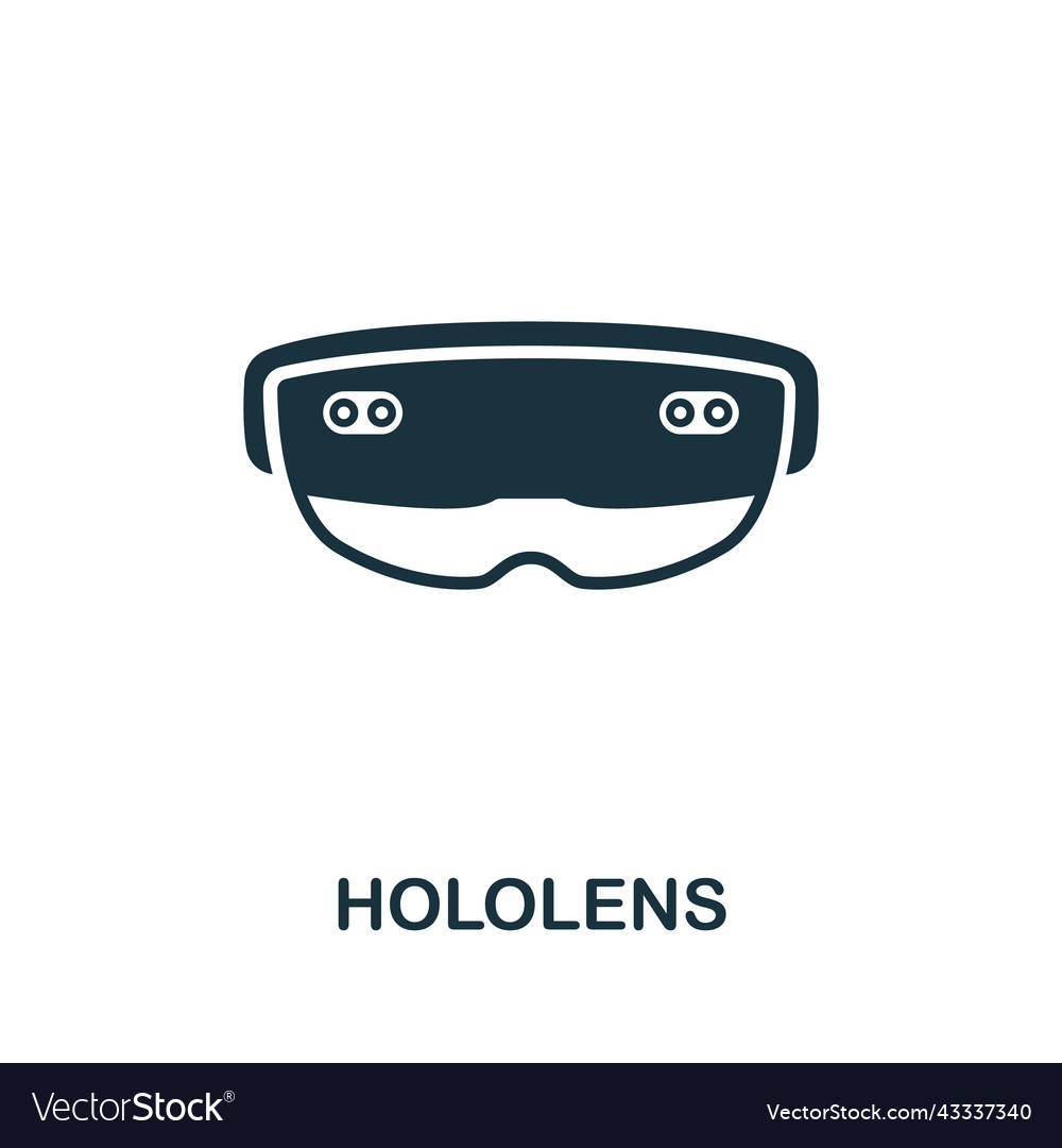 Hololens icon monochrome simple line future Vector Image