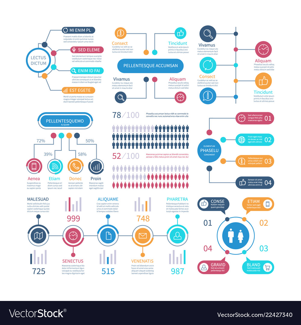 Infographic financial charts workflow graph Vector Image