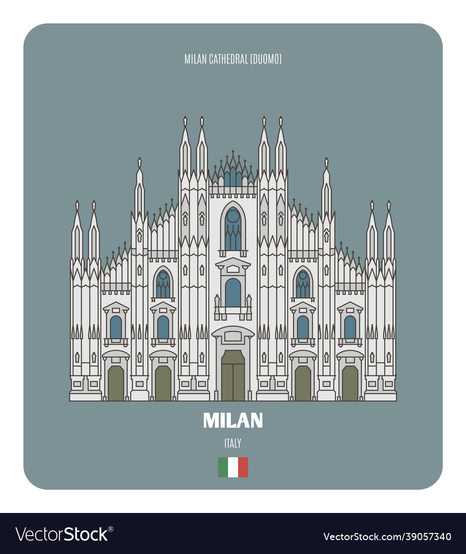 Milan cathedral italy Royalty Free Vector Image