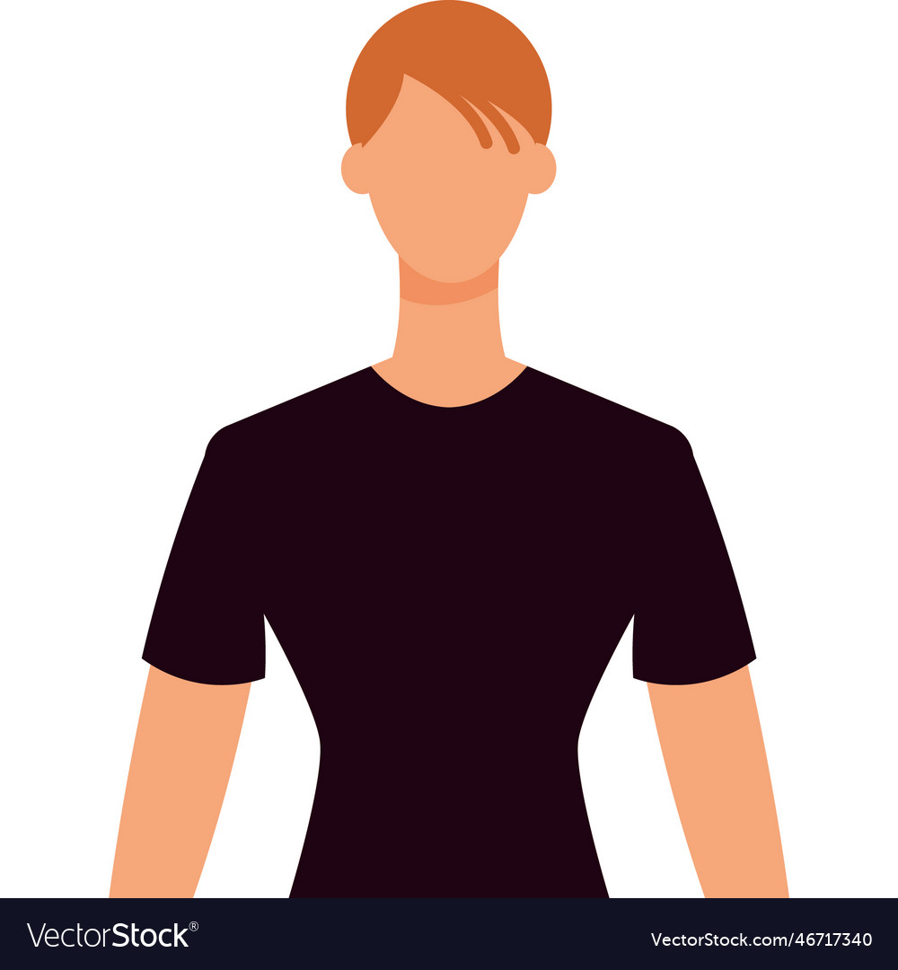 Non binary person waist portrait in flat style