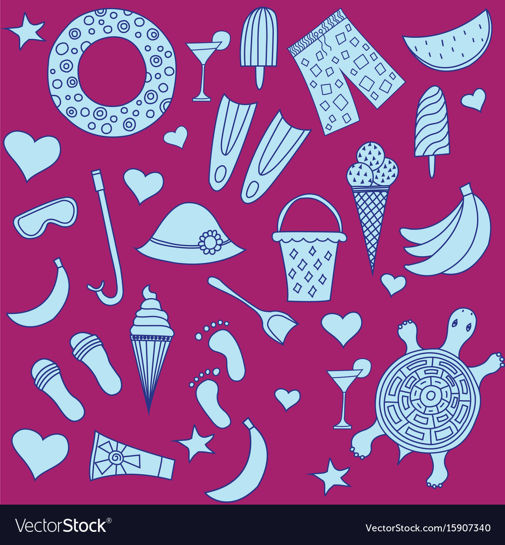 Seamless pattern with beach