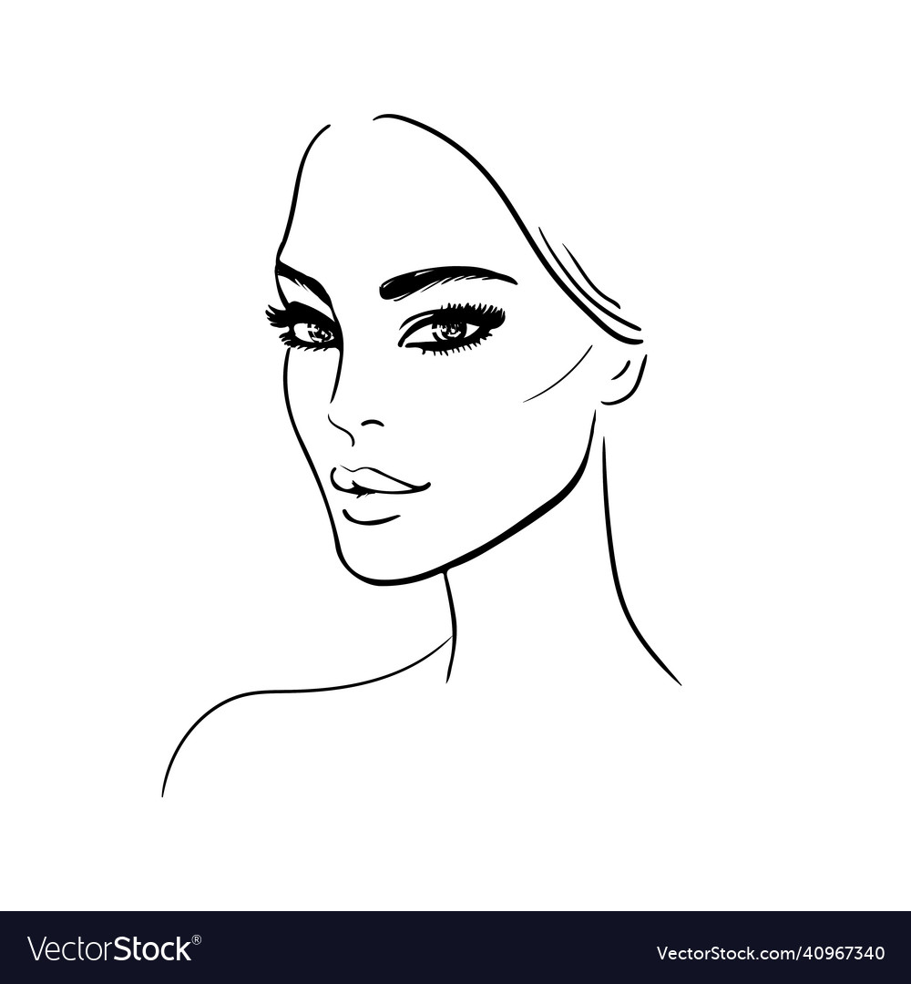 Young woman face beautiful girl face isolated Vector Image