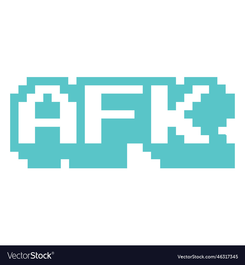 Afk gaming pixel art badge Royalty Free Vector Image