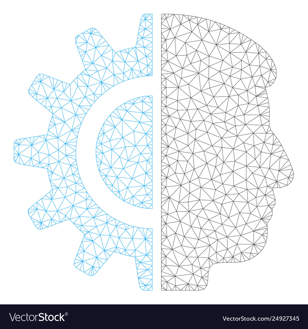 Android robotics polygonal frame mesh vector image Android robotics polygonal frame mesh